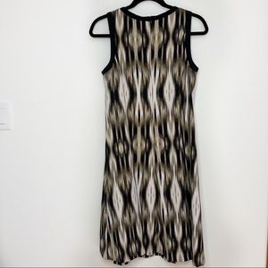 London Times Black Camel Ikat Sleeveless Dress 10
